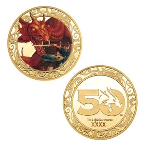 Dungeons & Dragons: 50th Anniversary 24k Gold Plated Coin with Colour Print - Img 2