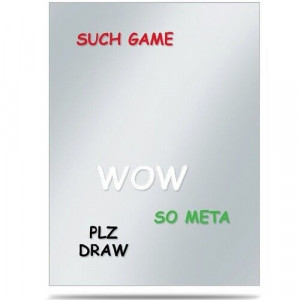 50 Standard Deck Protector OUTER Sleeves - Such Game Wow So Meta Plz Draw