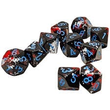 Chessex: Brush Dark Side/Blue Set of Ten D10s