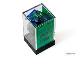 CHESSEX: Gemini Blue-Green/Gold Polyhedral 7-Dice Set