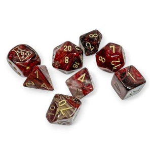 CHESSEX: Lab Dice: Borealis Polyhedral 7-Dice Set (With Extra D20) - Cosmos/Gold