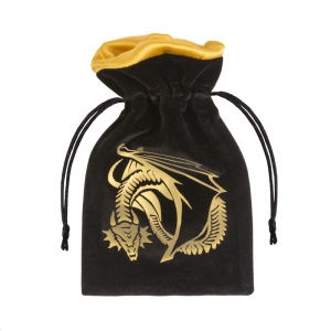 Dragon Black & Golden - Velour Dice Bag