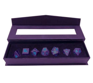 Phandelver Campaign Heavy Metal Dice - Royal Purple and Sky Blue