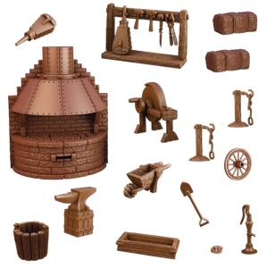 Fantasy Terrain: Blacksmith Forge & Stable - Img 2