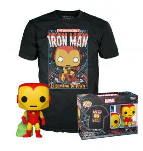 Funko POP Pop&Tee: Holiday Iron Man (S)