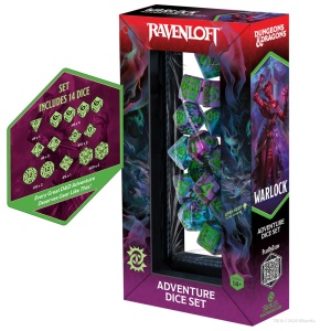 Sirius Dice x Dungeons & Dragons: Adventure Dice - Warlock (Purple/Green)
