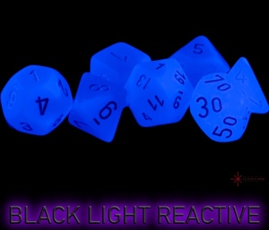 CHESSEX: Frosted Blue/White Polyhedral 7-Dice Set - Img 3