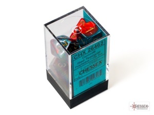 Chessex: Gemini Red-Teal/Gold Polyhedral 7-Dice Set