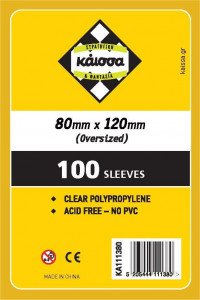 Kaissa 100 Clear Sleeves Gold (80x120 mm)