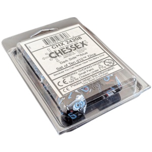 Chessex: Brush Dark Side/Blue Set of Ten D10s - Img 2