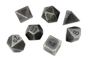 CHESSEX: Solid Metal Polyhedral 7-Die Set - Dark