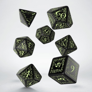 Elvish: Black & Glow-in-the-dark Dice Set