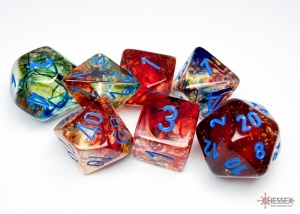CHESSEX: Nebula Primary/Blue Polyhedral 7-Dice Set - Img 2