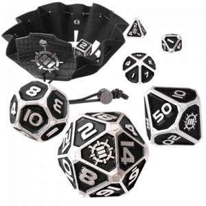ENHANCE: Tabletop Metal RPG 7-Dice Set (Collector's Edition Black)