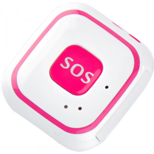 Mini GPS Tracker iUni V29, SOS, GPS+LBS+WIFI, Gyermekek és felnőttek, Rózsaszín
