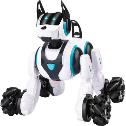 iUni 800A gesztus- és távirányítós intelligens robotkutya, 360°-os forgás, fehér színű