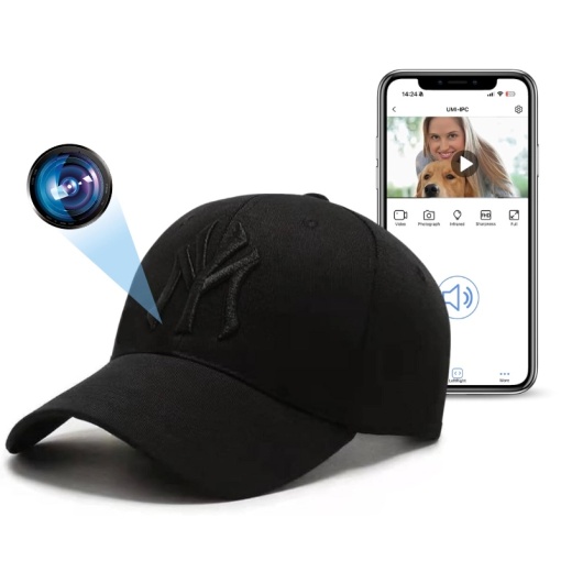 Sapka rejtett Kémkamera iUni H15, Wi-Fi, Full HD, Audio-Video felvétel, fotó, fényképezés