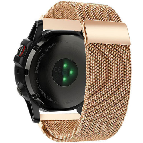 Garmin Fenix 5X, kompatibilis szíj, iUni Milanese Loop Belt, 26mm, Rose Gold