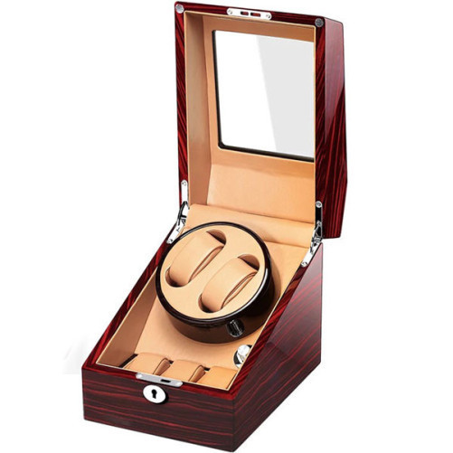 Óratartó doboz iUni Watch Winder 2 + 3 tárolóhely, Mahagóni-Mandarin