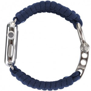 Apple Watch 1/2/3/4/5/6/7 szíj 42 mm iUni Elastic Paracord Rugged Nylon kötél, Sötétkék - Img 4