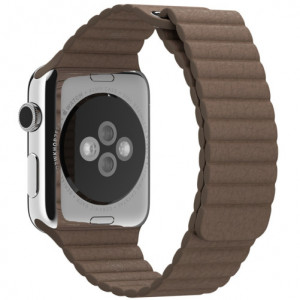 Apple Watch 1/2/3/4/5/6/7 szíj 42 mm iUni szerves bőr Barna - Img 2