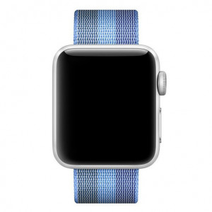 Apple Watch 1/2/3/4/5/6/7 szíj 44 mm iUni szövött heveder, nylon, Kék - Img 4