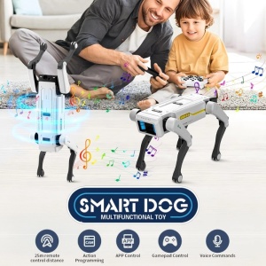 iUni 8002 Intelligens Robotkutya, Távirányító, Alkalmazás, Hangutasítások, Programozható, Több mint 25 Interaktív Funkció, Tánc, Történetek, Zene - Img 2