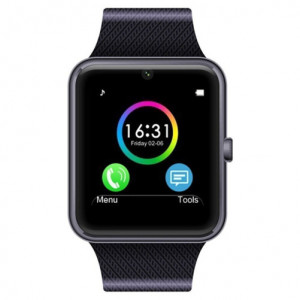 iUni GT08 okosóra telefonnal, Bluetooth, Kamera 1.3 MP, LCD képernyő karcolásgátló, Fekete - Img 4
