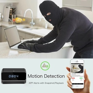 iUni IP27 kémkamera óra, 8GB, Wi-Fi, Full HD, éjszakai látás, audio-videó rögzítés, mozgásérzékelő - Img 11