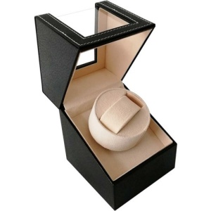 iUni Óraforgató Doboz 1db Órához, Watch Winder, Fekete-Krém - Img 10