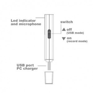 Kém USB Stick iUni STK100, Hangrögzítő, 16GB, 18 óra autonómia, 180 óra felvételi idő - Img 12