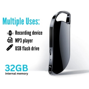 Kulcstartó Kémlelő Hangrögzítő iUni V11, 32 GB, hangaktiválás, MP3 lejátszó - Img 3