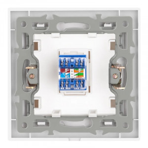 RJ45 internet aljzat, Cat6, biztonságos üvegkeret, iUni SD, Fekete - Img 4