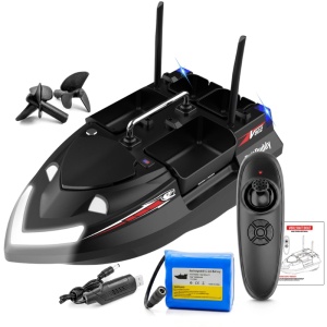 Etetőhajó iUni V802, 18000mAh, 4 Etető Rekesz, 3kg, 500m, 15km/h, 2.4GHz Távirányító, Fekete