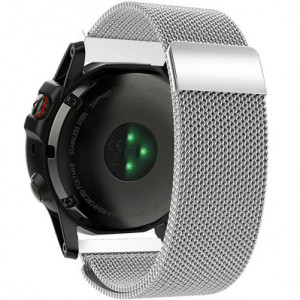 Garmin Fenix 5X, kompatibilis szíj, iUni Milanese Loop Belt, 26mm, Ezüst - Img 2