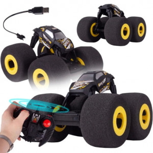 iUni F03 távirányítós autó, Monster Truck, 2.4Ghz, szivacs kerekek, sárga - Img 11