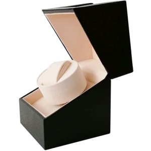 iUni Óraforgató Doboz 1db Órához, Watch Winder, Fekete-Krém - Img 5