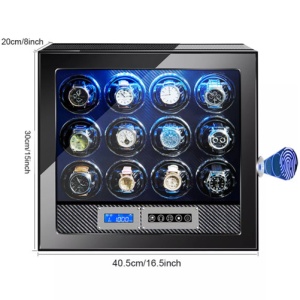 Óratartó doboz az ujjlenyomattal iUni, Luxury Watch Winder 12, Carbon - Img 4