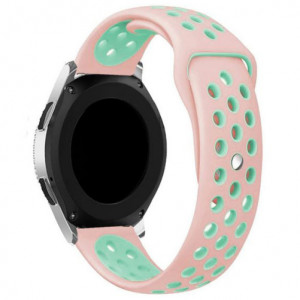 Samsung okosóra szíj, Gear S3 iUni 22 mm szilikon sport Rózsaszín-Kék - Img 4