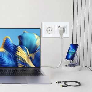 Dupla aljzat edzett üvegkerettel, 2 USB-A porttal, iUni US2, 16A - Img 3
