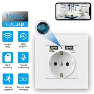 Fali aljzatba rejtett kémkamera iUni PR1, Wi-Fi, Full HD, Mozgásérzékelő - Img 6