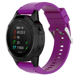 Garmin Fenix 5 okosóra szíj, 22 mm-es szilikon iUni Mályvaszínű - Img 3