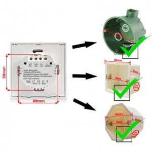 iUni 3F érintőkapcsoló, Glass Safe, LED - Img 3