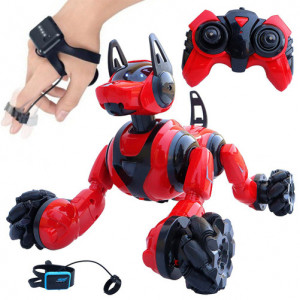 iUni 800A gesztus- és távirányítós intelligens robotkutya, 360°-os forgás, Piros - Img 6