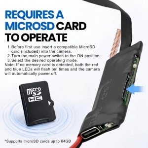 iUni IP95 távirányítós rejtett kameramodul, Full HD, 16GB, 3000 mAh akkumulátor - Img 5