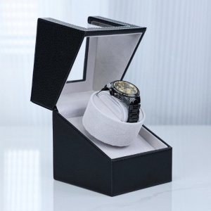 iUni Óraforgató Doboz 1db Órához, Watch Winder, Fekete-Szürke - Img 5