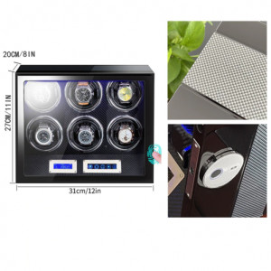 Óratartó doboz az ujjlenyomattal iUni, Luxury Watch Winder 6 Carbon - Img 7