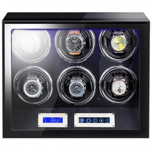 Óratartó doboz az ujjlenyomattal iUni, Luxury Watch Winder 6 Carbon - Img 1