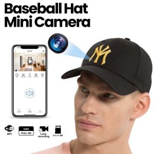 Rejtett kémkamera baseball sapkában, iUni H15, Wi-Fi, 8GB, Full HD, Audio-Video rögzítés, Fénykép, Fekete-Arany - Img 2