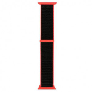 Apple Watch 1/2/3/4/5/6/7 38mm Woven Strap Nylon Fekete/Piros - Img 1